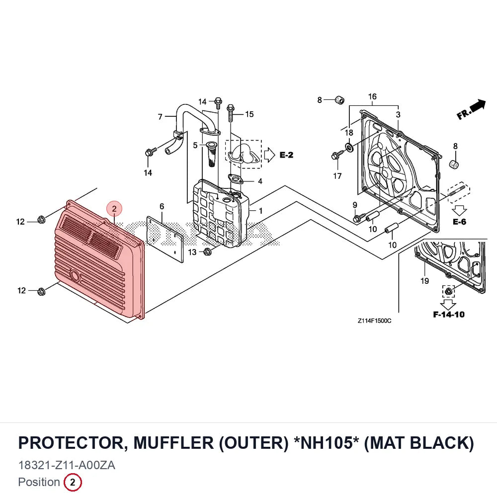 PROTECTOR, MUFFLER (OUTER) *NH105* (MAT BLACK)