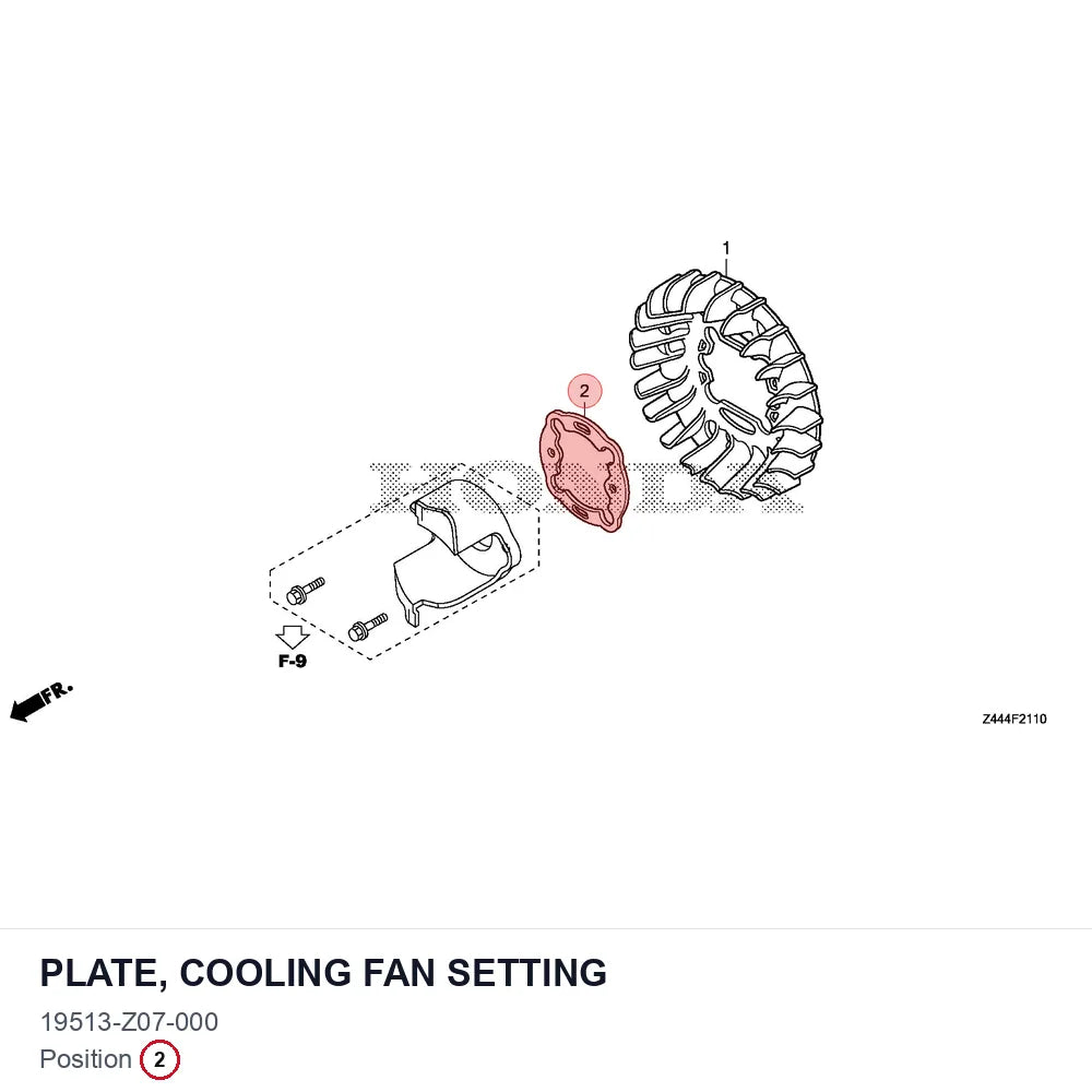 PLATE, COOLING FAN SETTING
