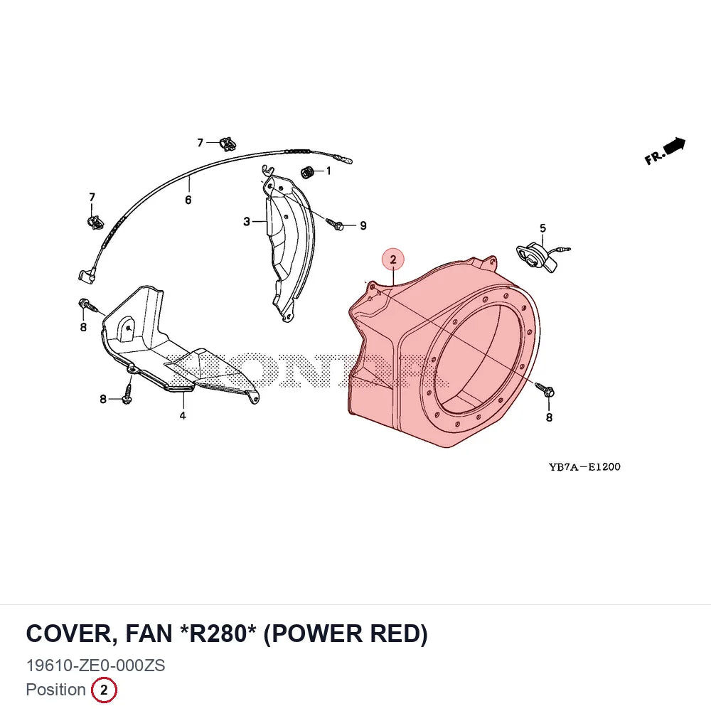 COVER, FAN *R280* (POWER RED)