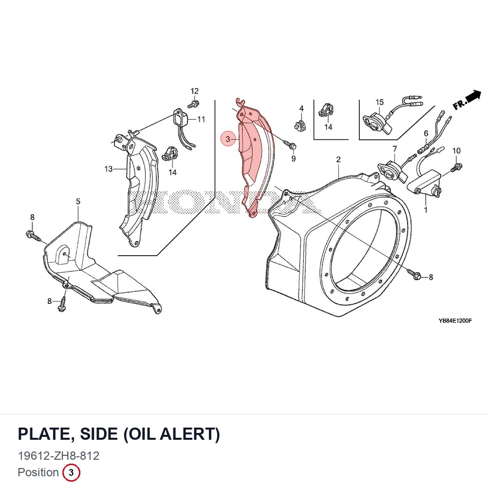 PLATE, SIDE (OIL ALERT)