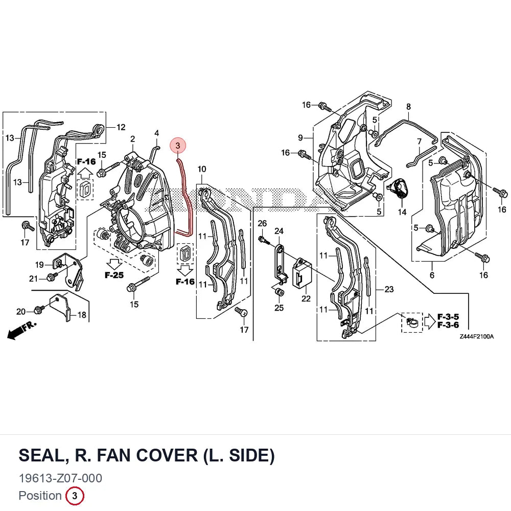 SEAL, R. FAN COVER (L. SIDE)
