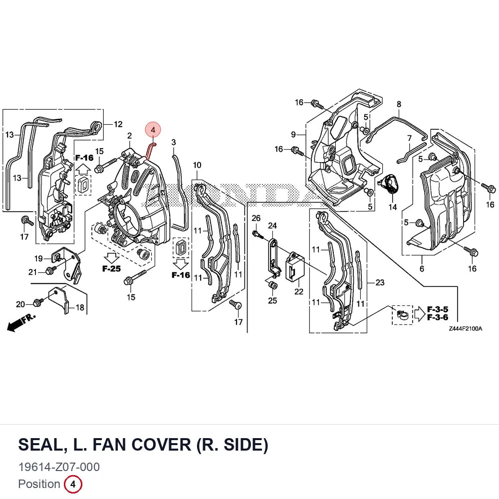 SEAL, L. FAN COVER (R. SIDE)