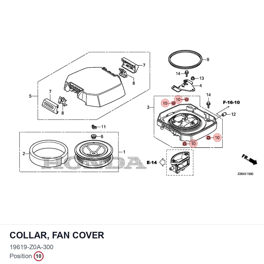 COLLAR, FAN COVER