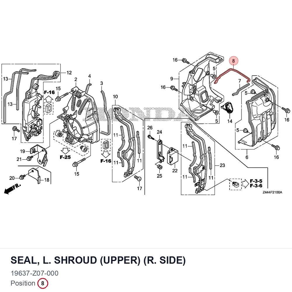 SEAL, L. SHROUD (UPPER) (R. SIDE)