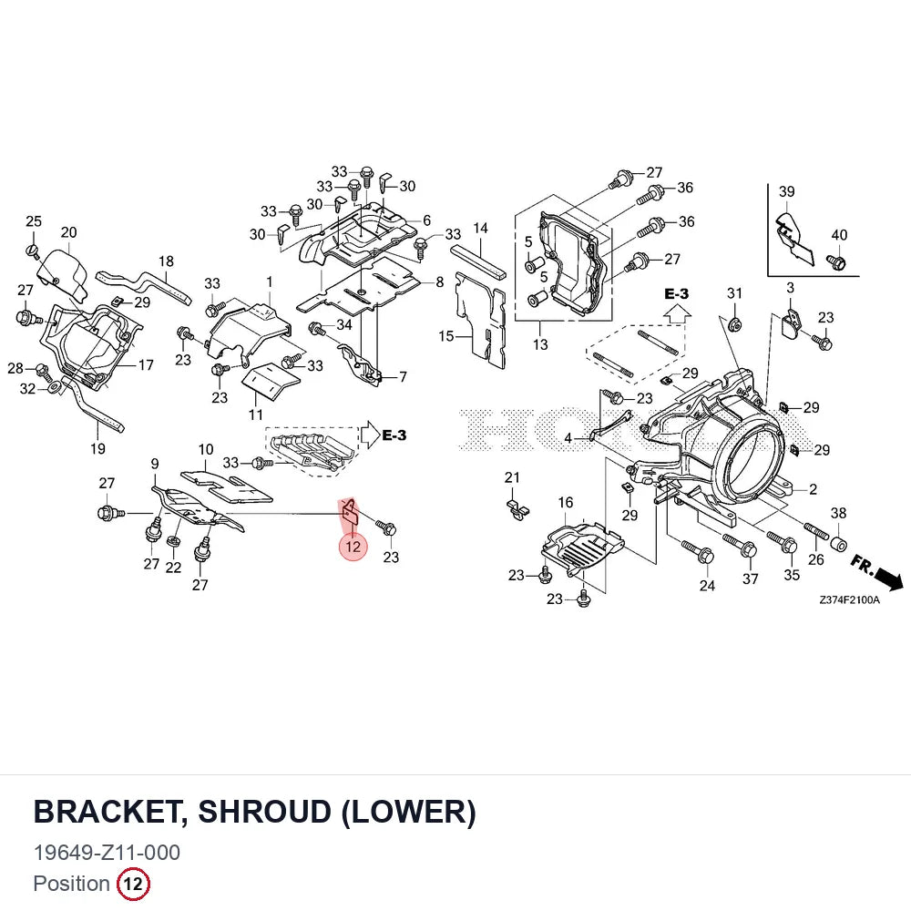 BRACKET, SHROUD (LOWER)