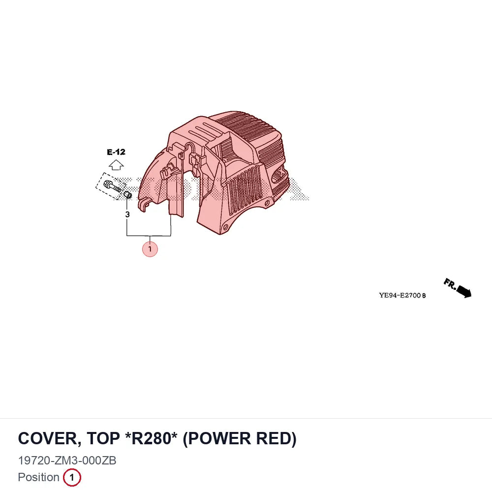 COVER, TOP *R280* (POWER RED)