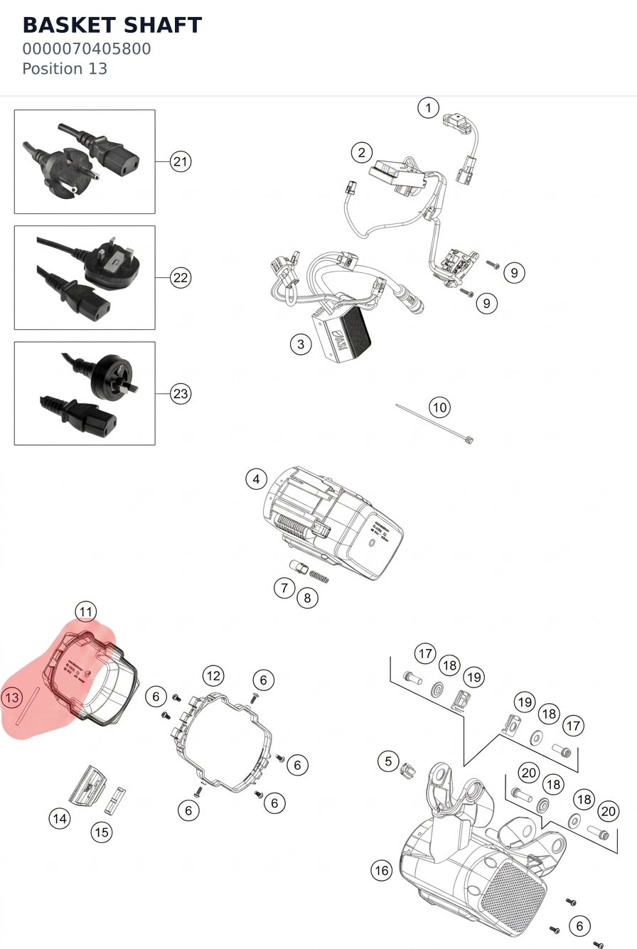 Diagram preview: BASKET SHAFT (0000070405800)