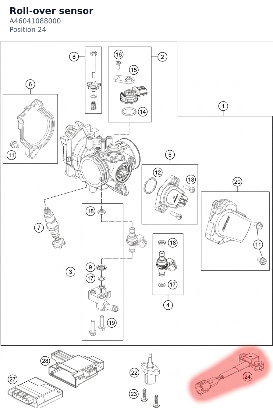 Diagram preview: Roll-over sensor (A46041088000)