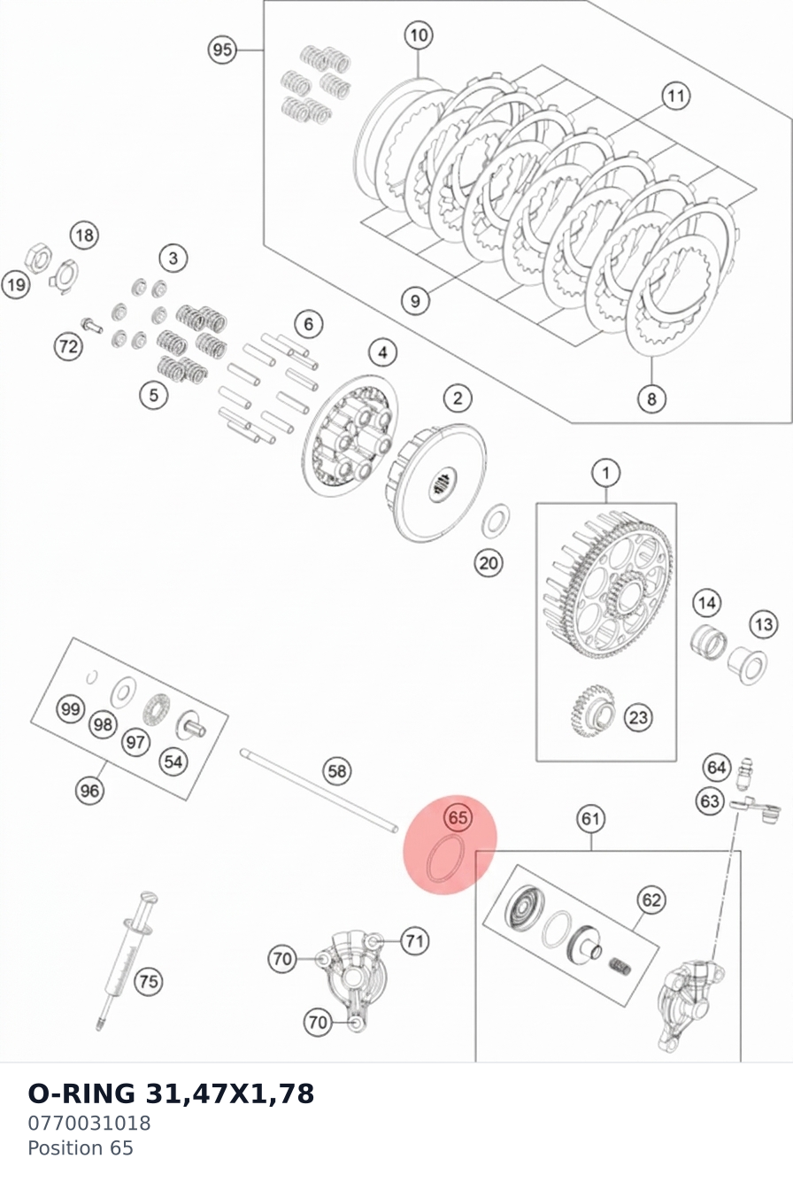 Diagram preview: O-RING 31,47X1,78 (0770031018)