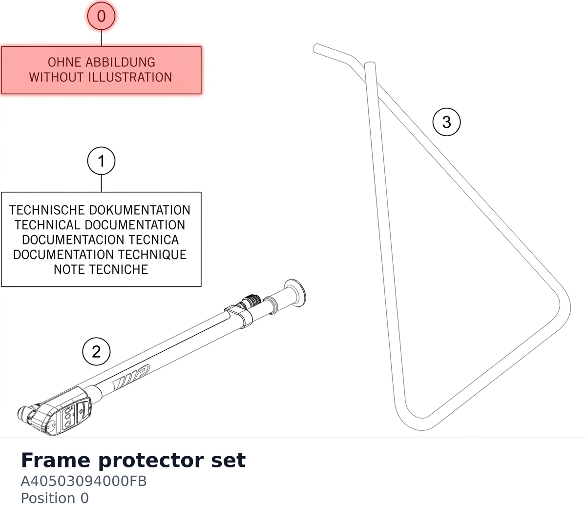 Diagram preview: Frame protector set (A40503094000FB)