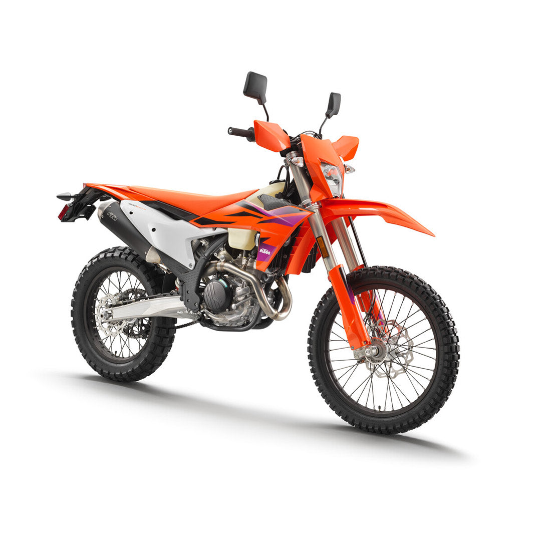 Orange KTM 500 EXC-F Diagonal View of the 2024 Bike