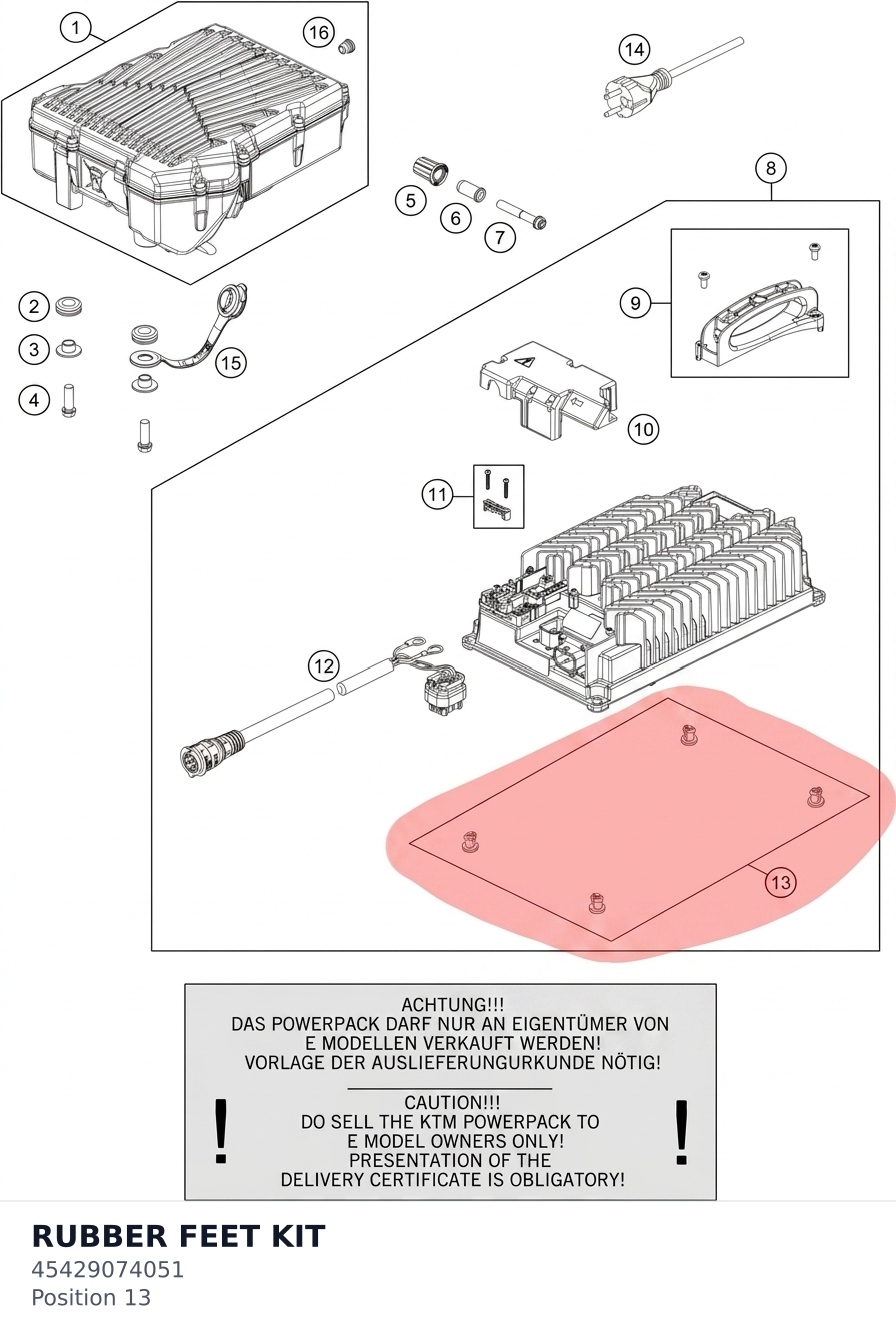 Diagram preview: RUBBER FEET KIT (45429074051)