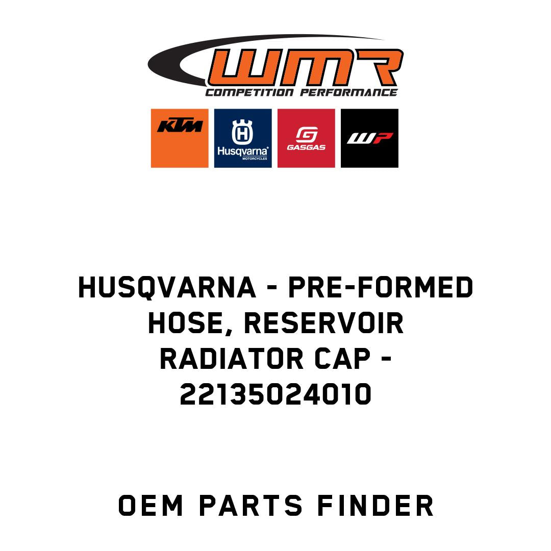 Pre-formed hose, reservoir radiator cap