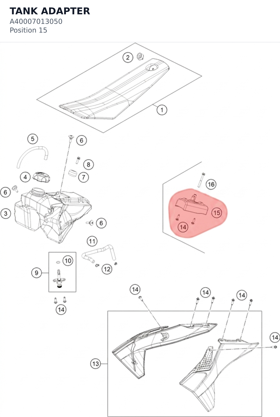 Diagram preview: TANK ADAPTER (A40007013050)