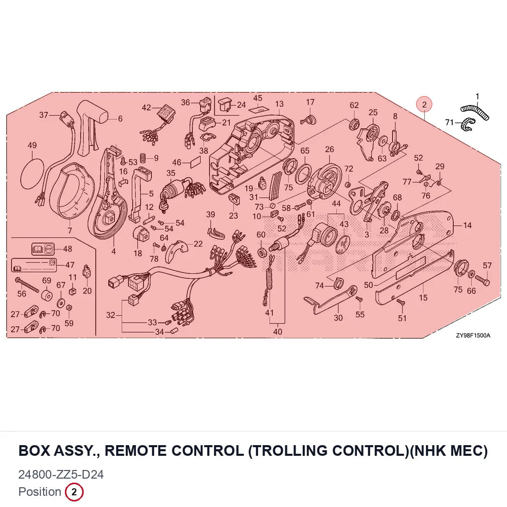 BOX ASSY., REMOTE CONTROL (TROLLING CONTROL)(NHK MEC)