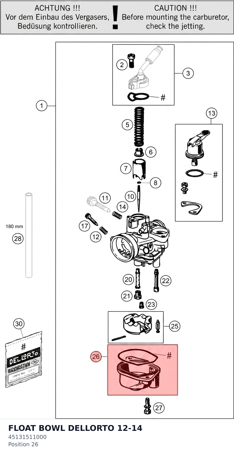 Diagram preview: FLOAT BOWL DELLORTO 12-14 (45131511000)