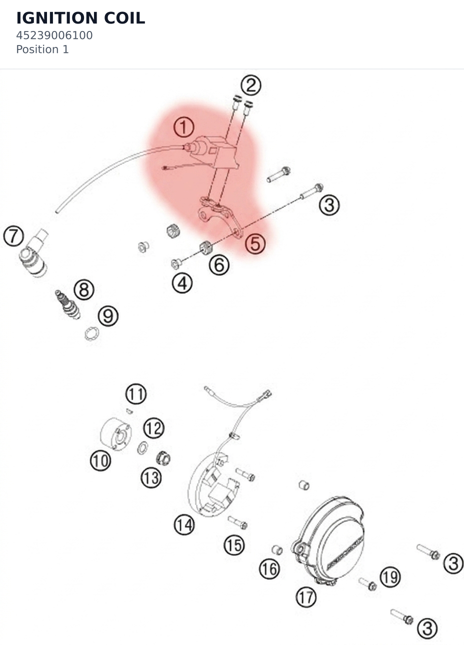 Diagram preview: IGNITION COIL (45239006100)