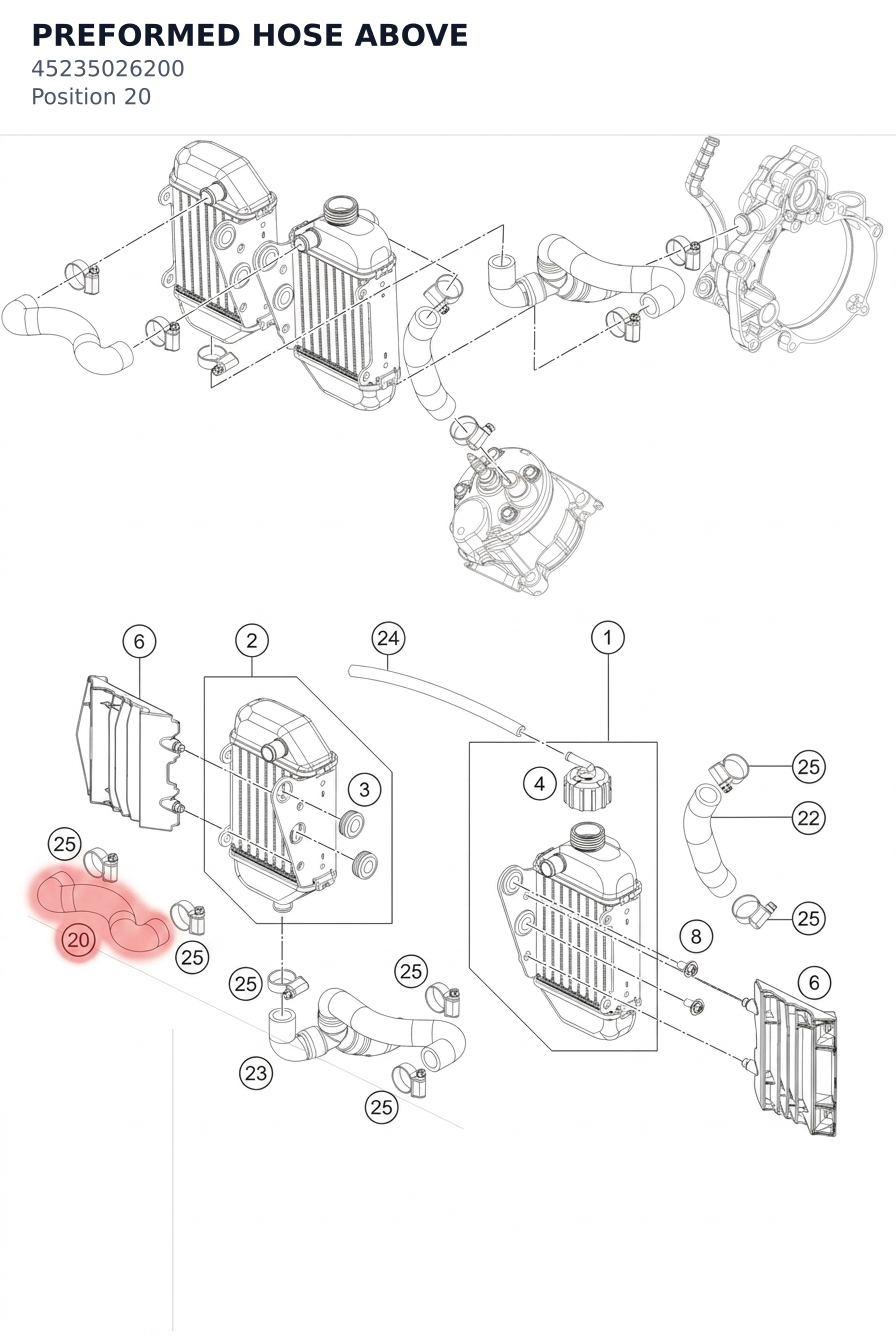 Diagram preview: PREFORMED HOSE ABOVE (45235026200)