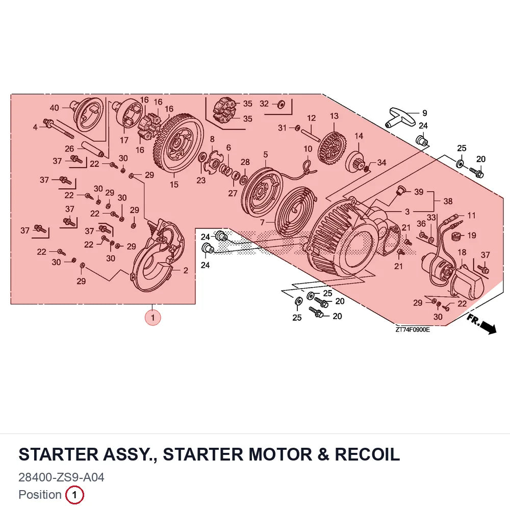 STARTER ASSY., STARTER MOTOR & RECOIL