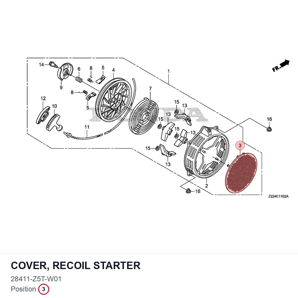 COVER, RECOIL STARTER