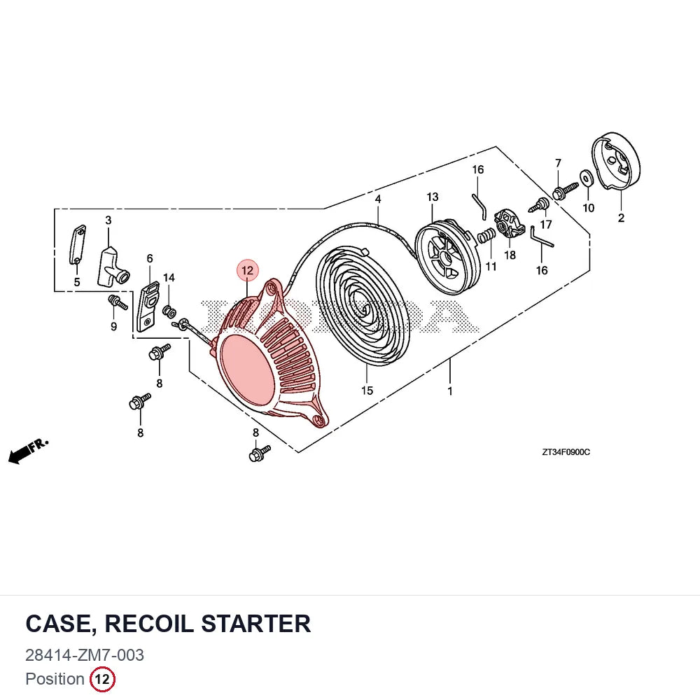 CASE, RECOIL STARTER