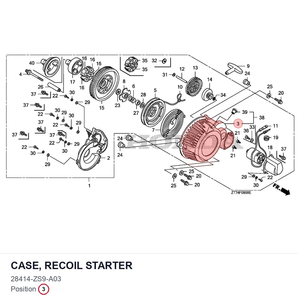 CASE, RECOIL STARTER