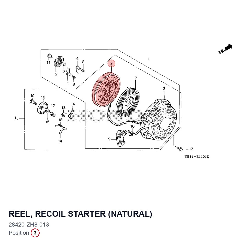 REEL, RECOIL STARTER (NATURAL)
