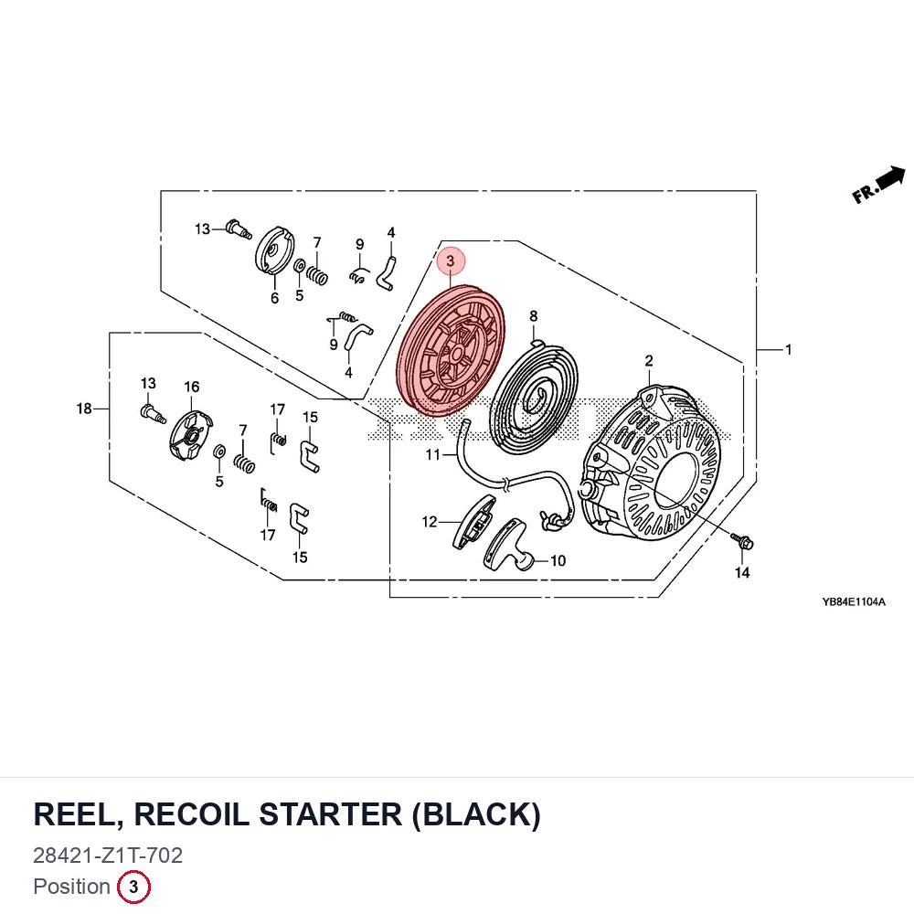 REEL, RECOIL STARTER (BLACK)