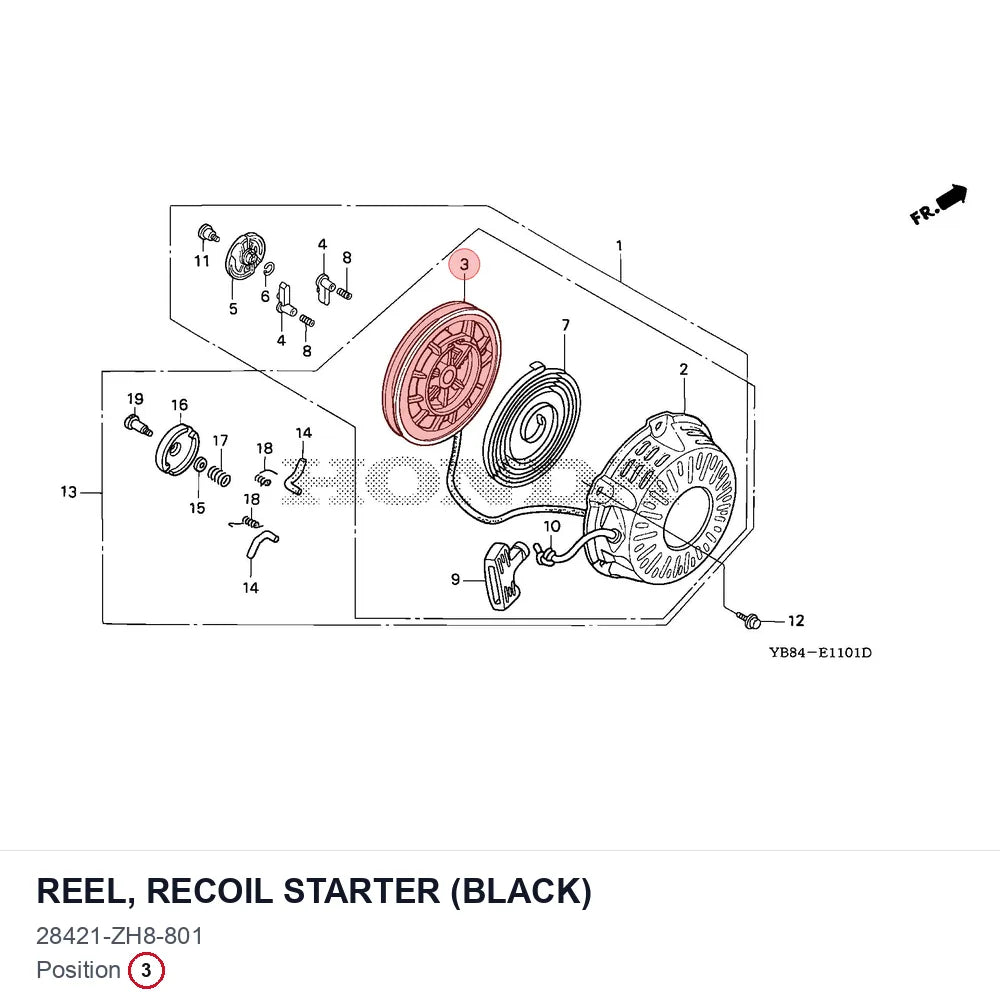 REEL, RECOIL STARTER (BLACK)