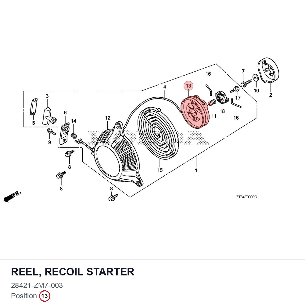REEL, RECOIL STARTER