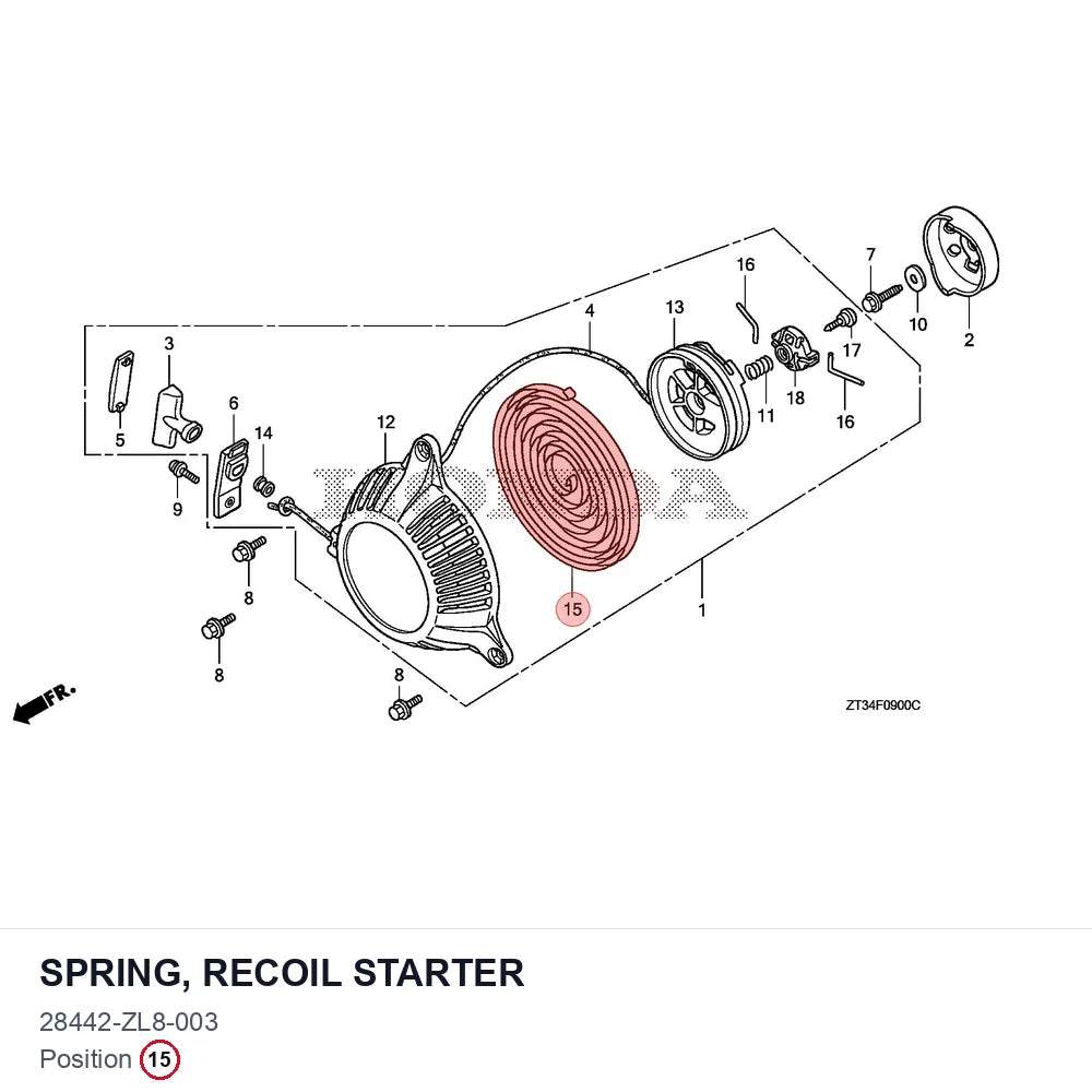 SPRING, RECOIL STARTER