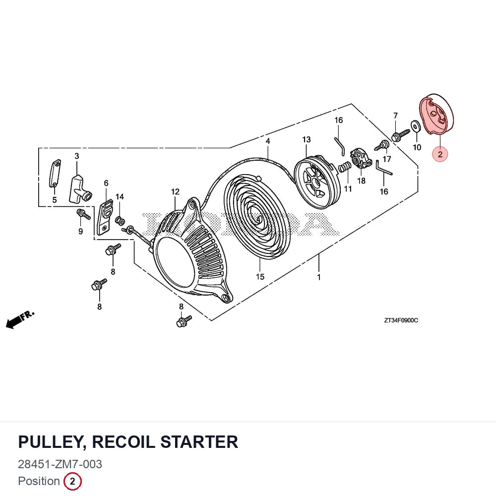 PULLEY, RECOIL STARTER