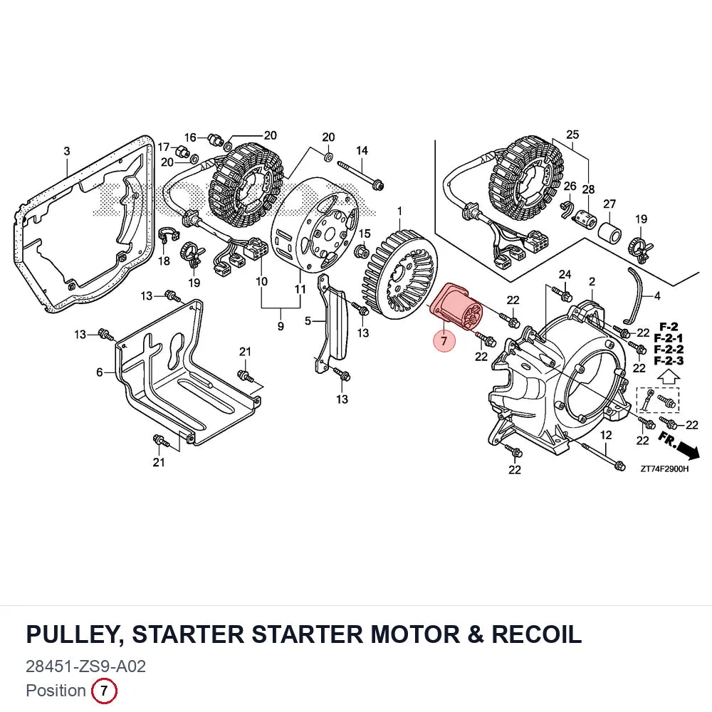 PULLEY, STARTER STARTER MOTOR & RECOIL