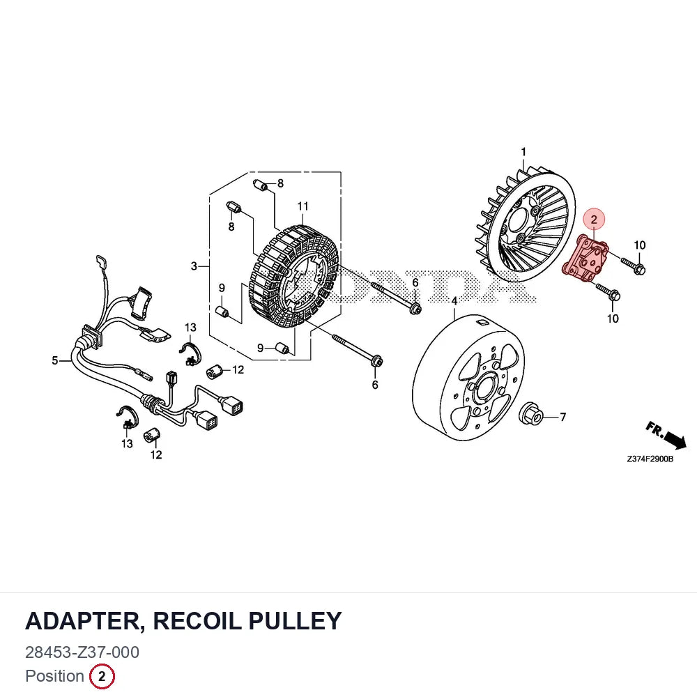 ADAPTER, RECOIL PULLEY