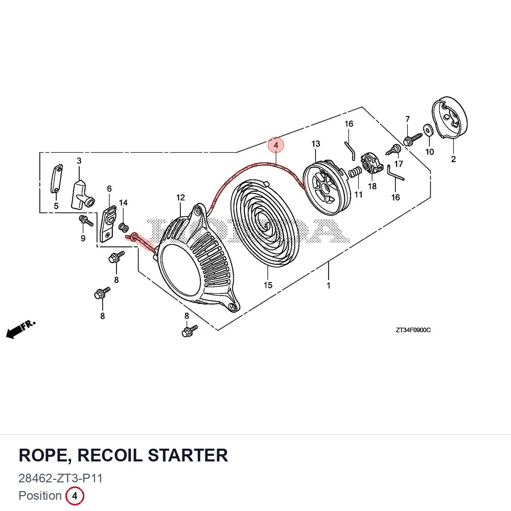 ROPE, RECOIL STARTER