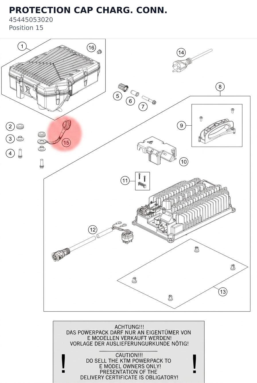 Diagram preview: PROTECTION CAP CHARG. CONN. (45445053020)