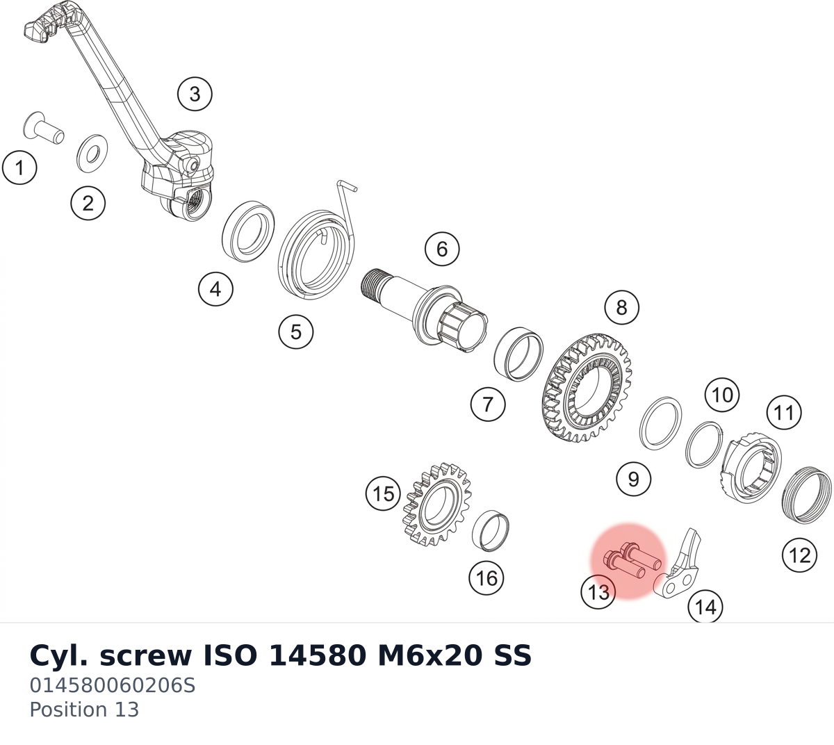 Diagram preview: Cyl. screw ISO 14580 M6x20 SS (014580060206S)