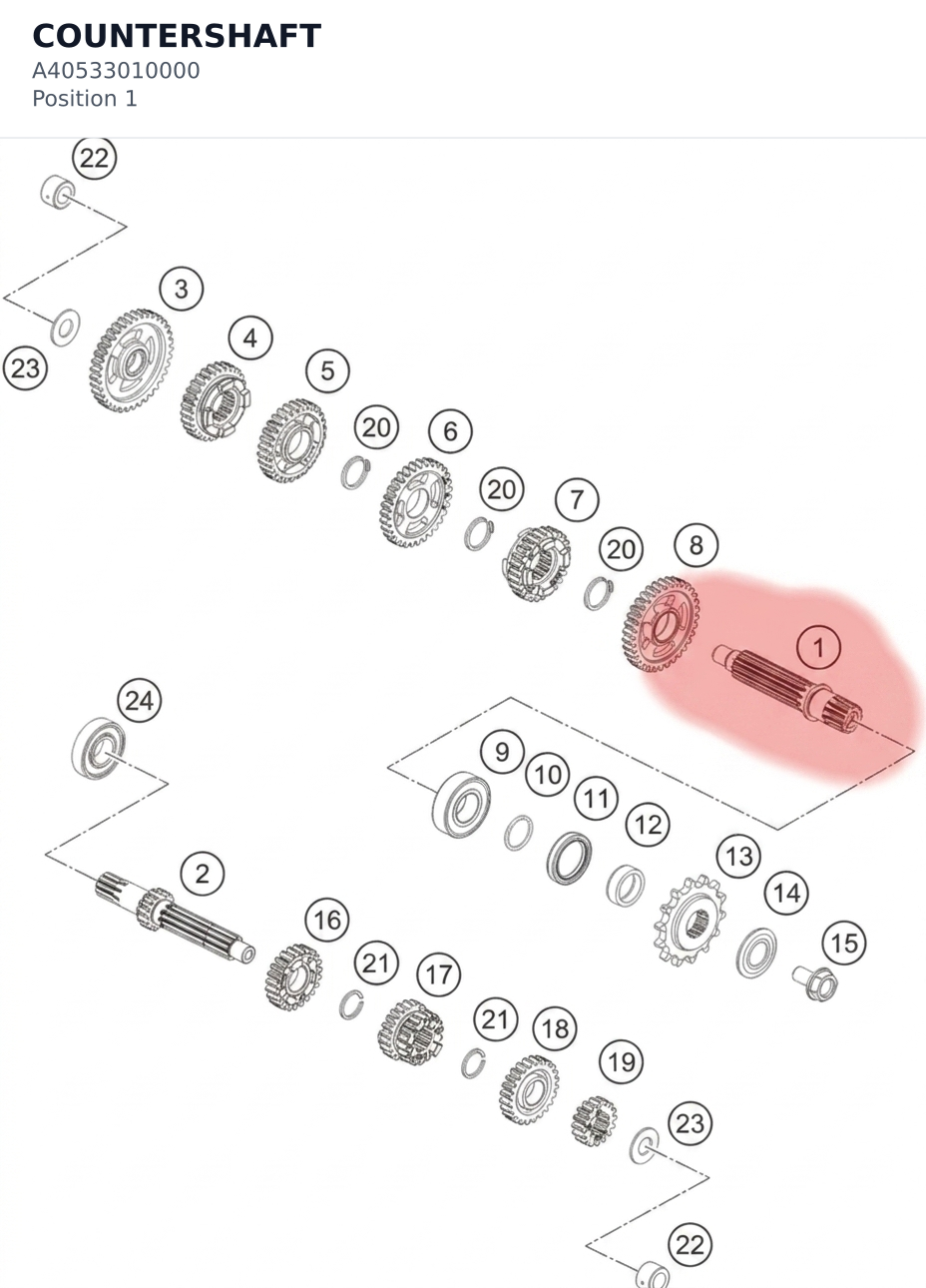 Diagram preview: COUNTERSHAFT (A40533010000)