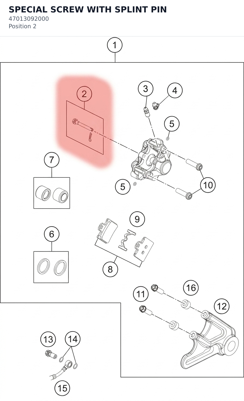 Diagram preview: SPECIAL SCREW WITH SPLINT PIN (47013092000)