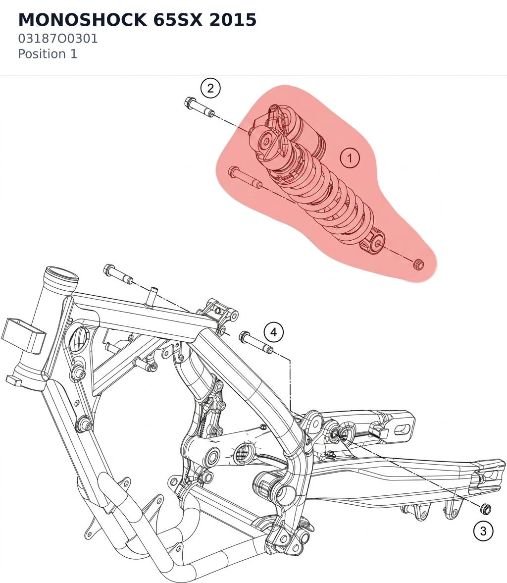 Diagram preview: MONOSHOCK 65SX 2015 (03187O0301)