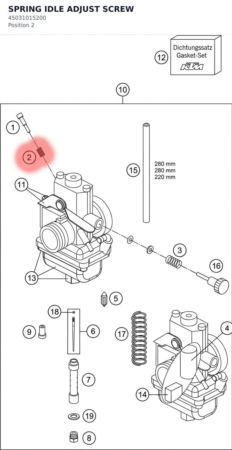 Diagram preview: SPRING IDLE ADJUST SCREW (45031015200)