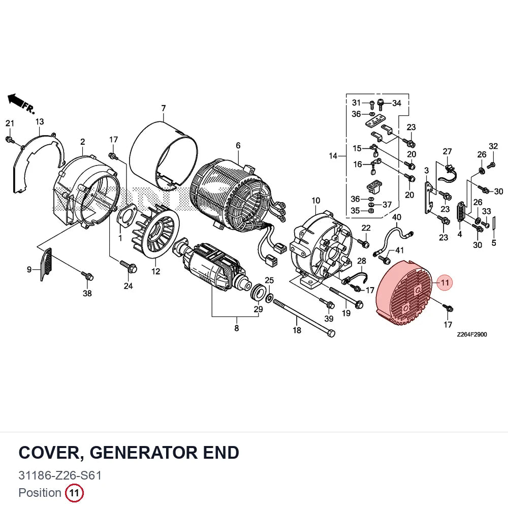 COVER, GENERATOR END