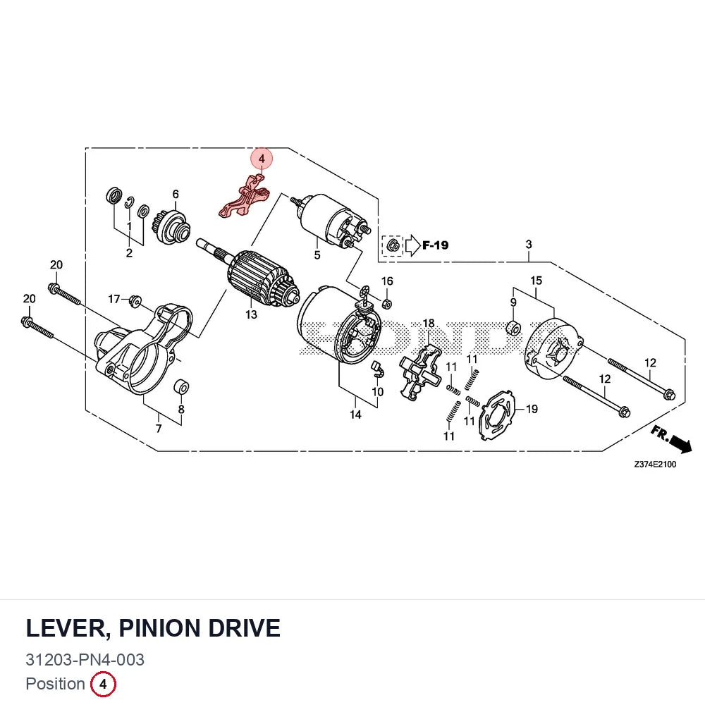 LEVER, PINION DRIVE