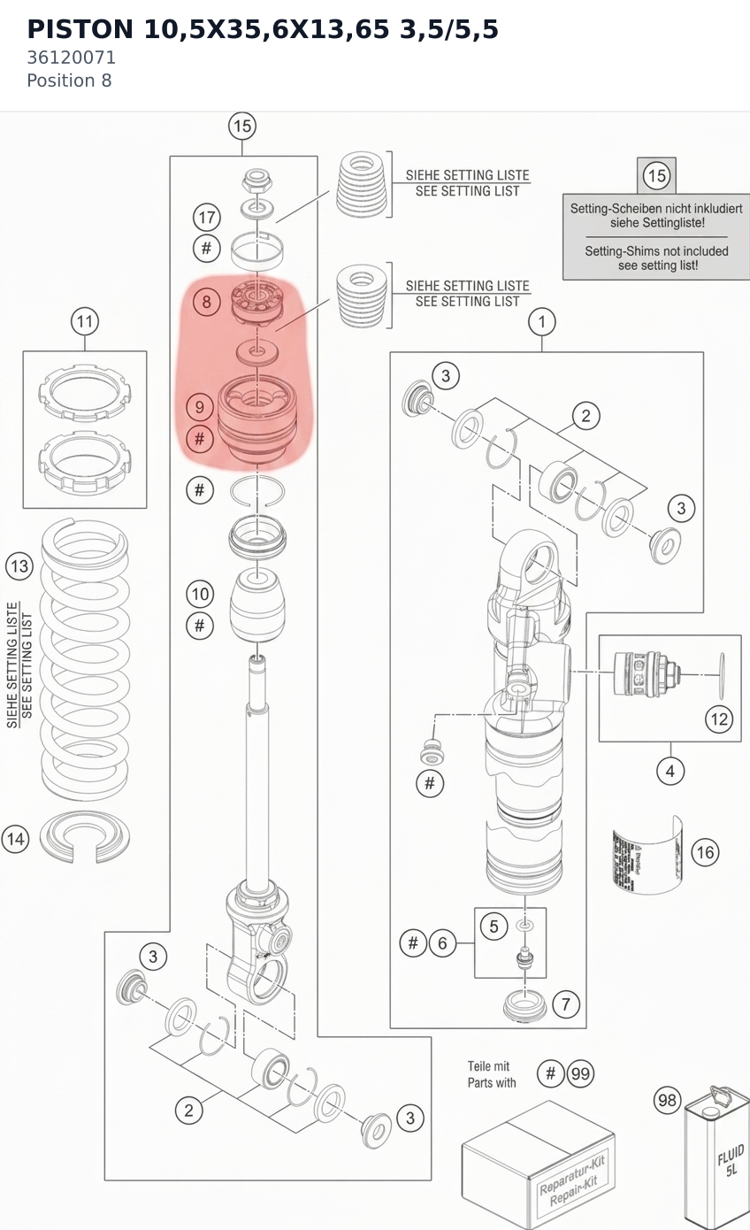 Diagram preview: PISTON 10,5X35,6X13,65 3,5/5,5 (36120071)