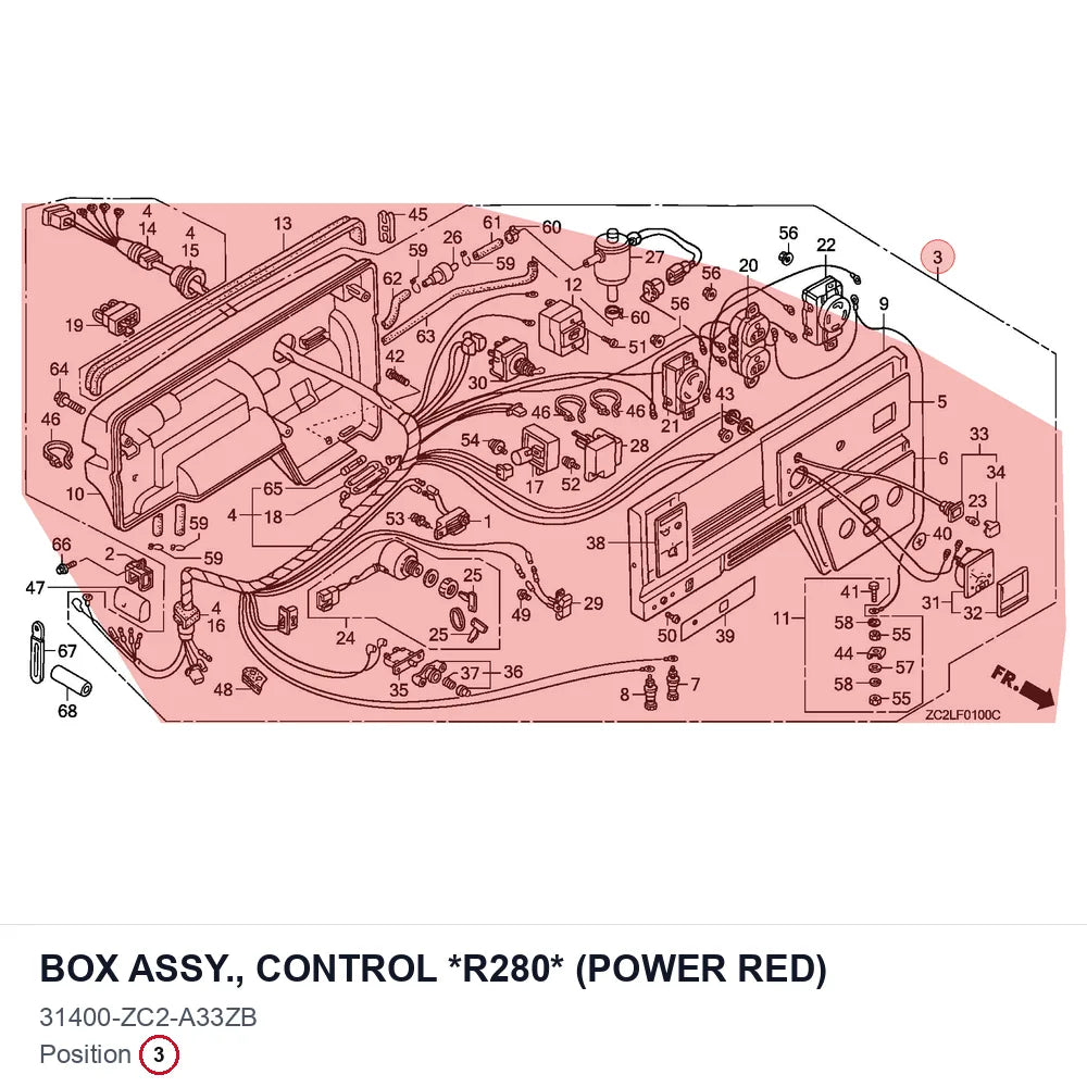BOX ASSY., CONTROL *R280* (POWER RED)