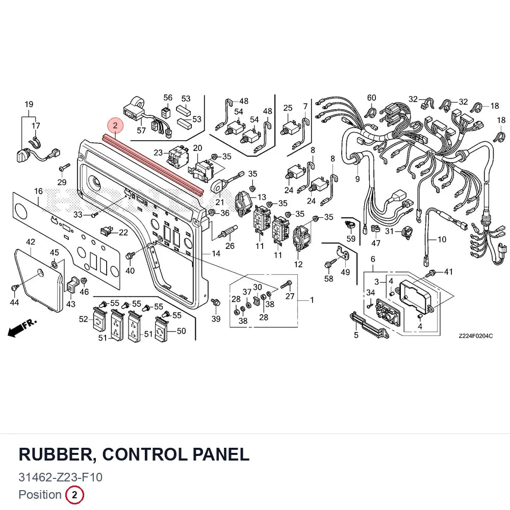 RUBBER, CONTROL PANEL