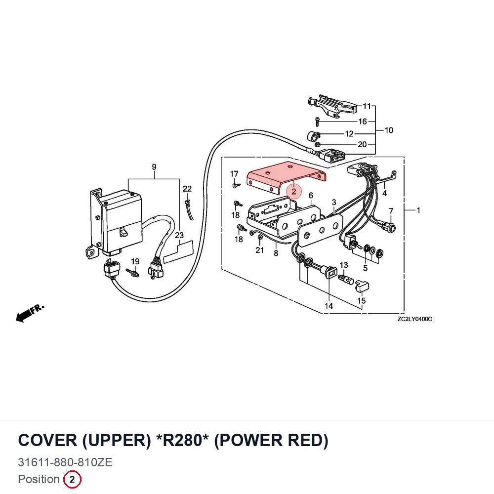 COVER (UPPER) *R280* (POWER RED)