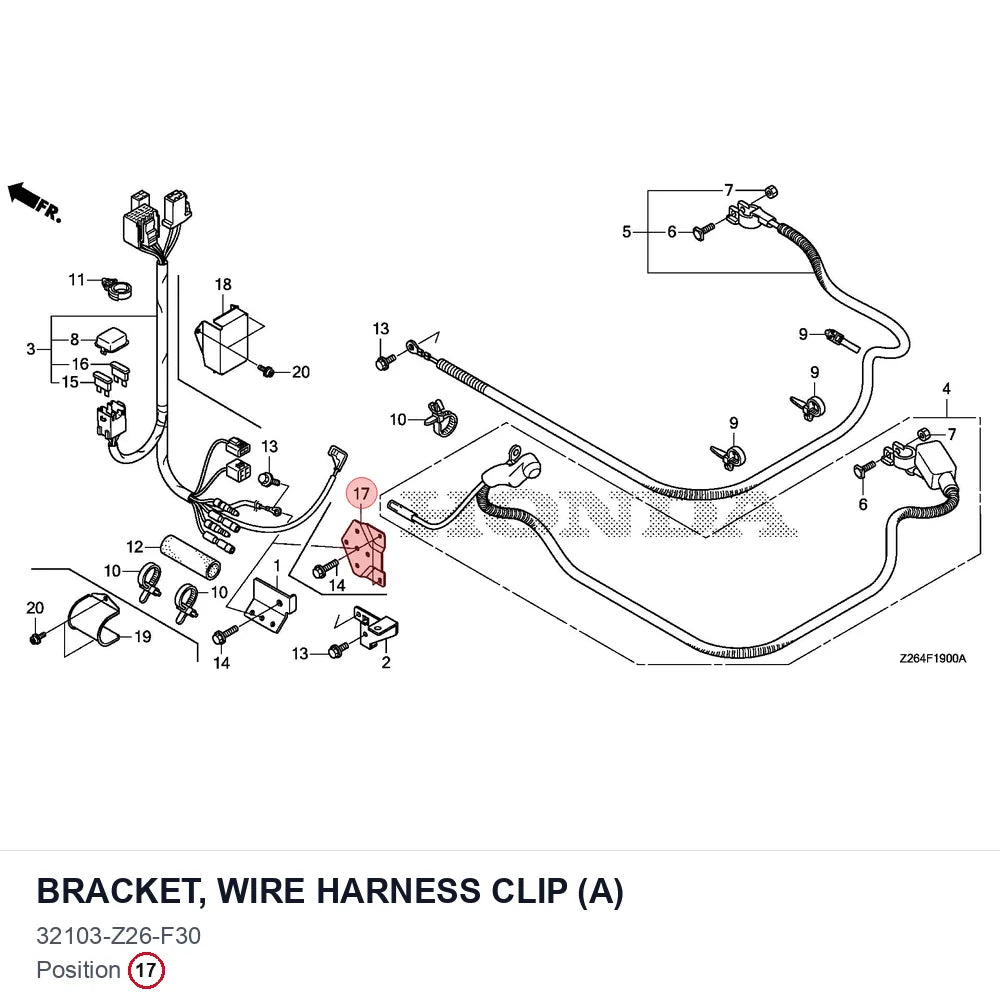 BRACKET, WIRE HARNESS CLIP (A)