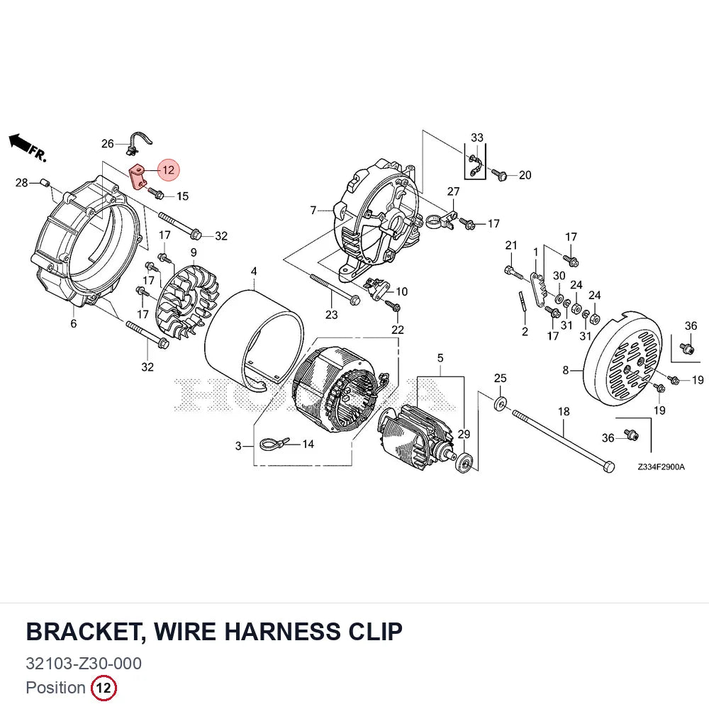 BRACKET, WIRE HARNESS CLIP