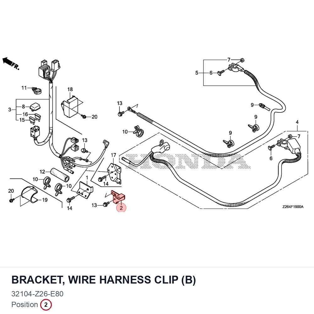 BRACKET, WIRE HARNESS CLIP (B)